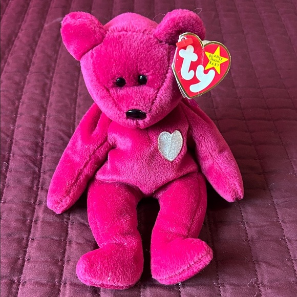 Ty Pink Bear Plush with Heart Accent! Valentina! - Picture 2 of 6
